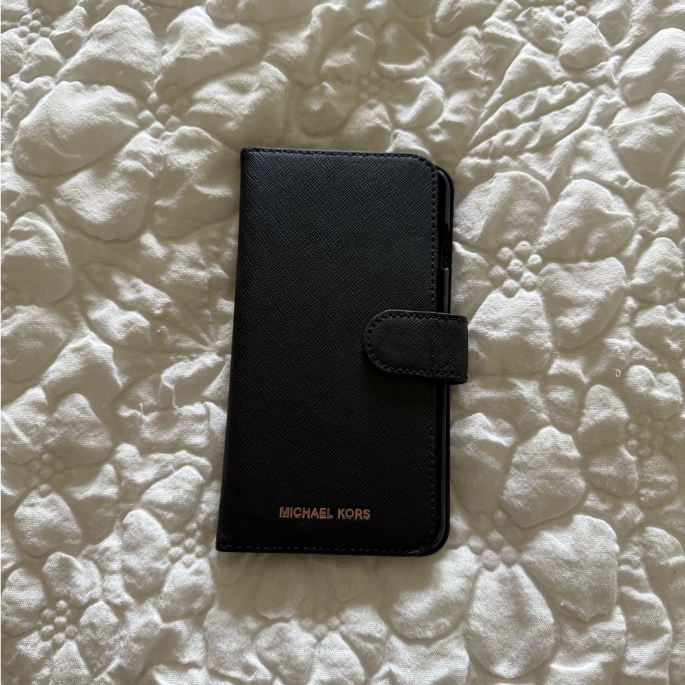 Michael Kors Black Saffiano Leather Phone Case